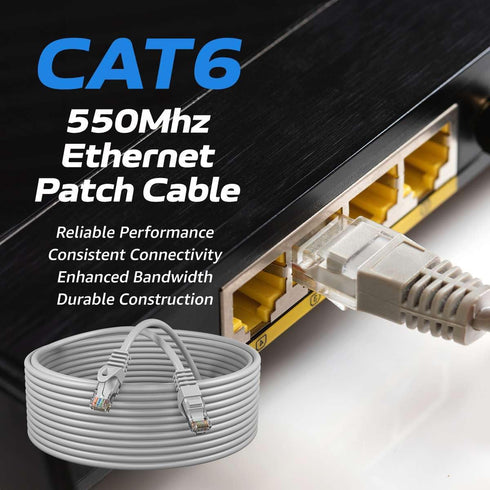 Cables Direct Online Cat6 20FT Ethernet Patch Cable, 550Mhz, Compatible with PC, Laptop, Modem, Router