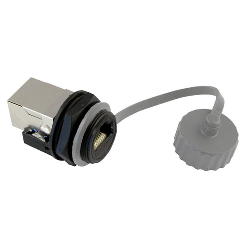 ASI ASICPICRJ45S RJ45 Panel Mount, Waterproof Connector, Shielded, Front Mount Female, IP67, NEMA 6P, Cap Sold