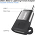 Lightning Female to USB-C Male Adapter, Compatible with iPhone 15/Plus/Pro/Pro Max, 30W PD Fast Charging, 3 Pack