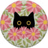 Pink Cute Daisy Flower Black Cat Sage Green Standard PopSockets PopGrip
