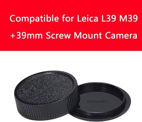 M39 Camera Body Cap & Rear Lens Cover for Leica L39 M39 Camera and 39mm Screw Mount Lens (2 Pack)