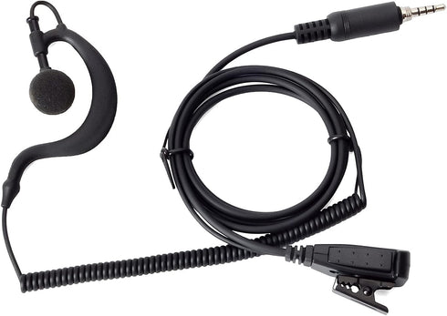 HYS G Shape Earpiece Headset with Built-in Mic PTT, Waterproof Jack for Yaesu Vertex Handheld Radio