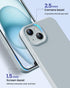 iPhone 15 Case, Silicone Phone Case with Military Grade Drop Protection, Shockproof Cover - Blue Grey