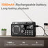 kamapulo 1500mAh Portable Radio AM FM Rechargeable with Best Reception, Transistor shortwave Radio Wireless Bluetooth