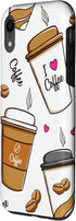 iPhone XR Cute Coffee Cups i love coffee for coffein junkies Case
