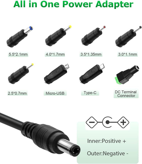 5V 2A 10W DC Power Supply Adapter, AC/DC Wall Plug Charger for Security Camera, Baby Monitor, USB Type C