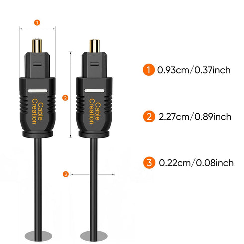3.3FT, PS4, CableCreation Optical Digital Audio Cable Thin Fiber Optic Toslink Gold Plated S/PDIF Cord for Home