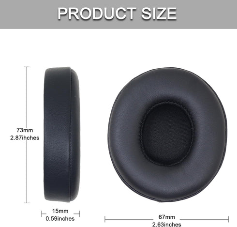 Replacement Ear Pads for Beats Solo 2 & 3 Wireless On-Ear Headphones, Cushions with Memory Noise Isolation Foam