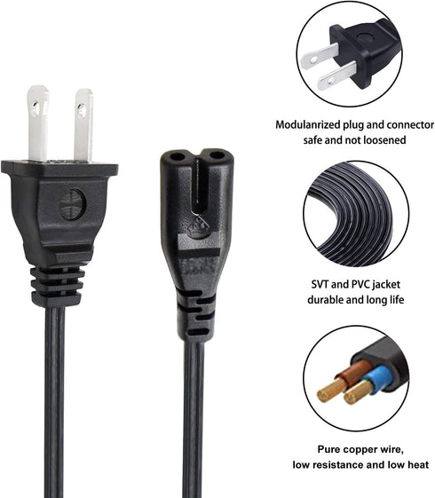 Power Cord for JBL Partybox On-The-go 300, Link View 500 Speaker, 8ft Replacement AC Power Cable