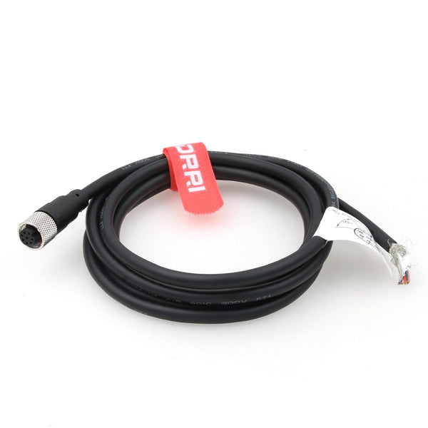 DRRI M12 8-Pins Female Sensor Connector to Fly Lead Waterproof Electrical Shield Cable for Automation Application