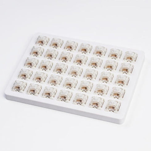 GATERON G Silver Pro Keyboard Switches, 45gf RGB LED Linear Pre Lubed, 3 Pin Key Switches for Gaming (Silver, 35PCS)