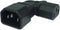 Cerrxian Left Angle IEC 320 C14 3 Pin Male to C13 Female PDU PSU UPS Power Extension Adapter for LCD LED TV Wall Mount