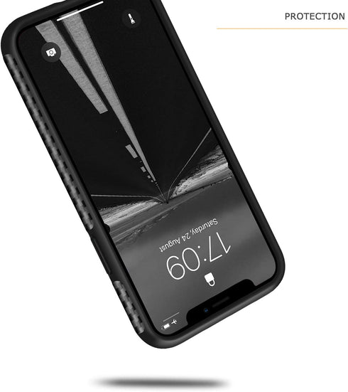 Tasikar Compatible with iPhone 11 Case, Carbon Fiber Leather Design with TPU Bumper, Premium Hybrid Case (Black)