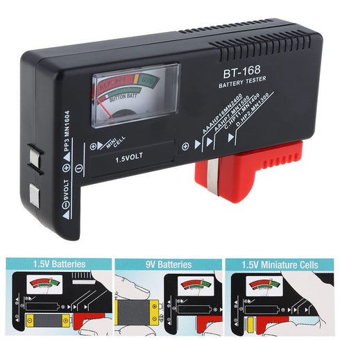Mini Universal Battery Tester, Small Battery Check for AAA AA C D 9V 1.5V Button Cell