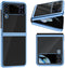 MATEPROX Slim Lightweight Case for Samsung Galaxy Z Flip 3, Clear Back with Electroplated Frame, Light Blue