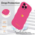 Cute Heart Simple Wave Frame Case for iPhone 13 Pro, Aesthetic Design Solid Color TPU Silicone Slim Cover (Rose Red)