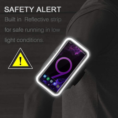 JEMACHE Gym Run Workout Armband for Galaxy Note 10+, 9, 8, Water Resistant Case with Key Holder, Purple
