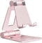 Nulaxy Dual Folding Cell Phone Stand, Fully Adjustable Foldable Desktop Phone Holder for Phone 15 14 13 12 11 Pro Xs Xs