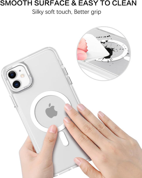 BENTOBEN iPhone 11 Case - Slim, Shockproof, Anti-Fingerprint, Translucent Matte, MagSafe Compatible, 6.1’’ White Cover.