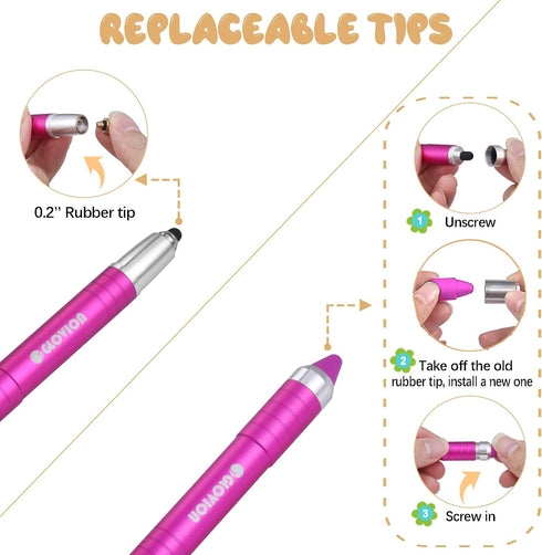 Universal Capacitive Stylus Pen for iPhone, Kids Stylus with Magnetic Cap for Touch Screens, Pink