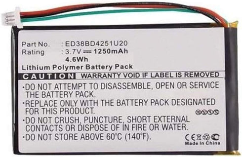 1250mAh ED38BD4251U20 Battery Replacement for Garmin Nuvi 1400, 1450, 1450T, 1490, 1490LMT, 1490T