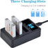 NB-6L NB-6LH Battery & 3 Slots LED Display Charger for Canon PowerShot D10 D20 ELPH 500 HS S90 S95 S120 SD Series & SX