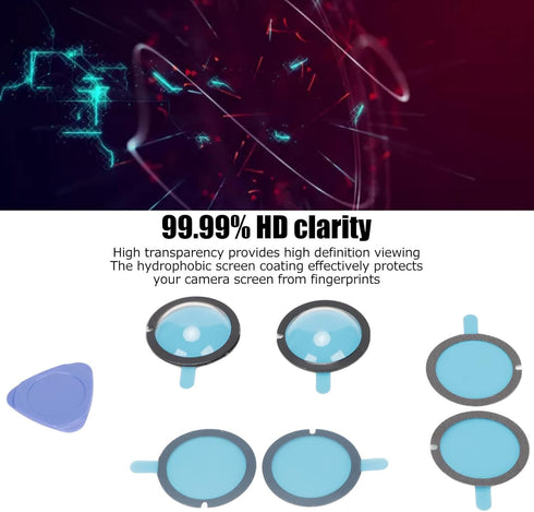 ASHATA Dual Lens Guards, HD Sports Camera Lens Protective Cover, 3 Pairs Lens Guards for Insta360 ONE X2