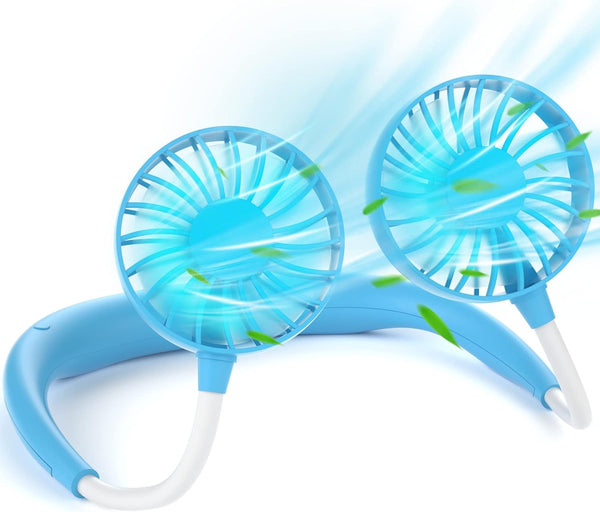 Neck Fan Portable Rechargeable, Wearable Cooling Fan with 360 Degree Rotation, 2000mAh for Travel Sports