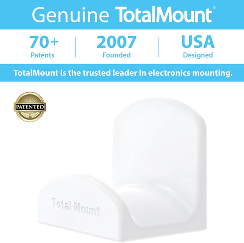 TotalMount Headphone Hanger – Premium White Headphone Hook, One Pack, Includes Removable Adhesive Strips for Easy