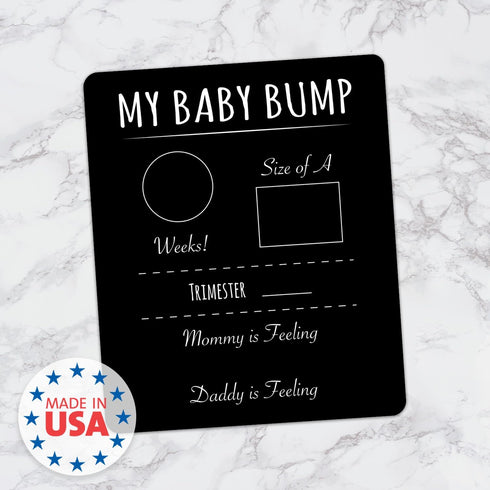 Pregnancy Timeline Sign/My Baby Bump Infant Chalkboard Style Milestone Photo Prop Board, 10" x 12" Baby Shower Present