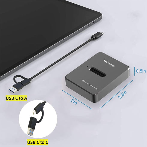 M.2 NVMe & SATA to USB C Docking Station, Aluminum Alloy Reader Adapter for 2280 2260 2242 2230 Enclosure
