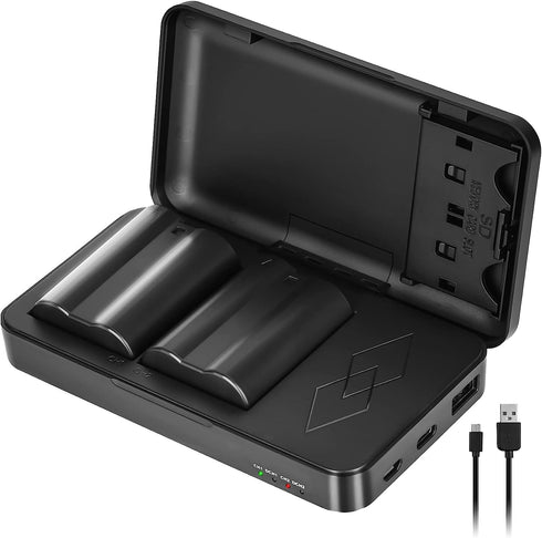 JYJZPB 2 Pack EN-EL15B EN-EL15C Batteries - Charger Case for Nikon D7500, D750, Z6, Z7, D850 Cameras
