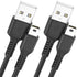 2 Pack 3ft Mini USB Cable - USB 2.0 to Mini B Charger for PS3 Controller, MP3 Player, Digital Camera, GPS, Hero 3+