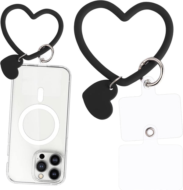 Heart Loop Phone Lanyard, Smart Phone Hand Wrist Lanyard Strap with Key Chain Holder Compatible with Most Smartphones