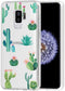 Phone Case for Samsung Galaxy S9 Plus - Soft Clear TPU Shockproof Protective Cover for Girls Women (Cactus)