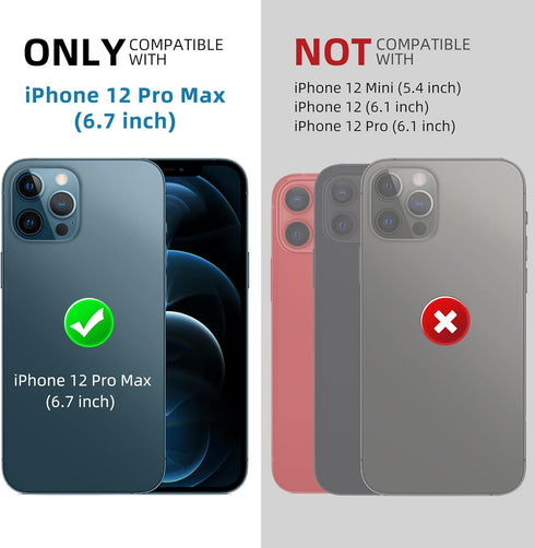 Beasyjoy Waterproof Case for iPhone 12 Pro Max, Metal Heavy Duty Defender with Built-in Screen Protector, 6.7 Inch (Red)