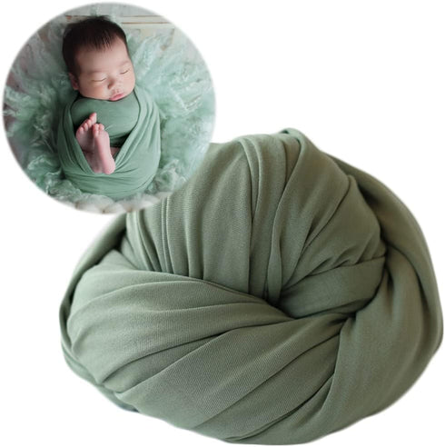 Zeroest Newborn Photography Stretch Wrap for Boys and Girls, Photo Prop Blanket (Green)