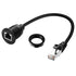 QIANRENON Cat6 RJ45 Flush Mount Network Short Cable Adapter, RJ45 8P8C Male to Female Threaded Fixed Connector,