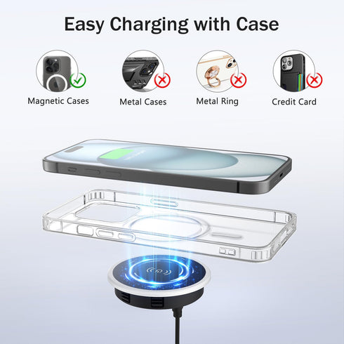 i.VALUX 15W 17 16 15 14 13 12 Wireless Magnetic Charger Desk Mount Fast Charger for iPhone Pro Max Series,Magnet Qi