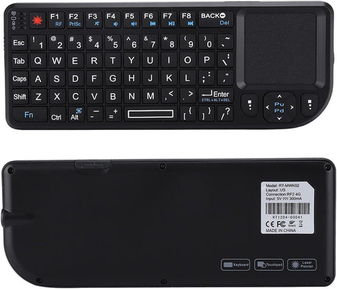 Mini Keyboard - 2.4GHz Keyboard with Touchpad, US Layout, Portable Handheld Rechargeable