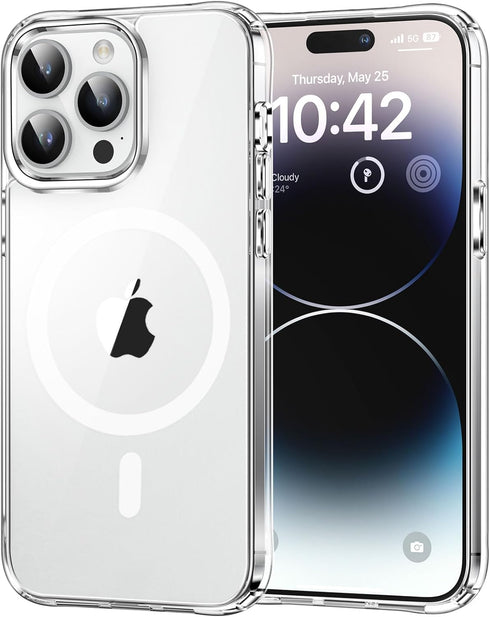 MOCCA Clear iPhone 14 Pro Case - Slim, Shockproof, Military Drop Protection, Non-Yellowing, MagSafe Compatible, 6.1"