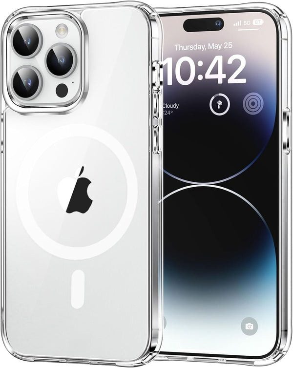 MOCCA Clear iPhone 14 Pro Case - Slim, Shockproof, Military Drop Protection, Non-Yellowing, MagSafe Compatible, 6.1"
