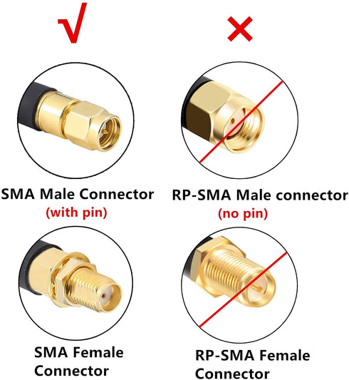 XRDS -RF 35ft SMA Male to Female Coax Cable - Low Loss KMR240 Pure Copper Coaxial Cable for SDR Equipment