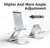 Adjustable Cell Phone Stand Holder, Fully Foldable Thick Aluminum Cradle for Desktop (Silver)