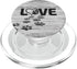 PopSockets PopGrip Black Pattern Dog Paw Print Tracks Heart Love on Gray for MagSafe
