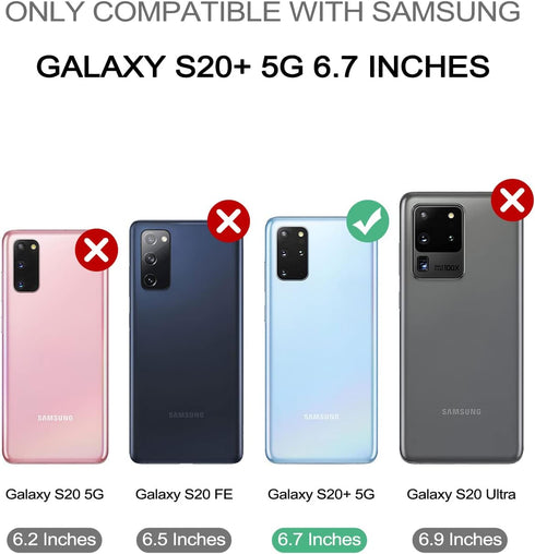 Dexnor for Samsung Galaxy S20+ Plus 5G Case - Heavy Duty Military Grade Protection with Built in Screen Protector and