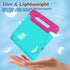 LTROP Kids Case for iPad 9th/8th/7th Generation - Turquoise and Rose Handle Stand Case for 10.2 iPad