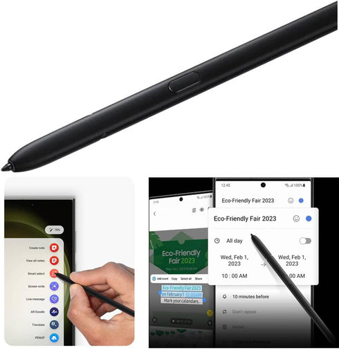 S23 Ultra S Pen with Bluetooth, 0.7mm Pen Tips, 4096 Pressure Sensor for Galaxy S23 Ultra 5G All Versions, Phantom Black