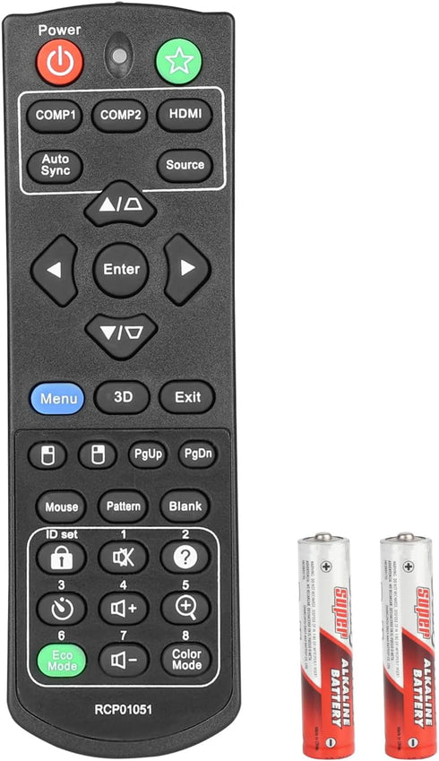 RCP01051 Remote Control for ViewSonic Projector PJD5255, PJD5253, PJD5555W, PJD5155, PJD5250, PJD5151, PJD5153