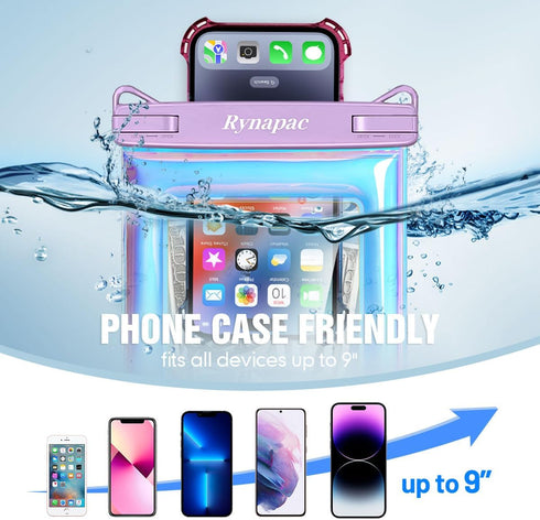 Waterproof Phone Pouch Floating, 10in Underwater Cell Phone Holder with Lanyard for iPhone 15 Pro Max Plus, Galaxy